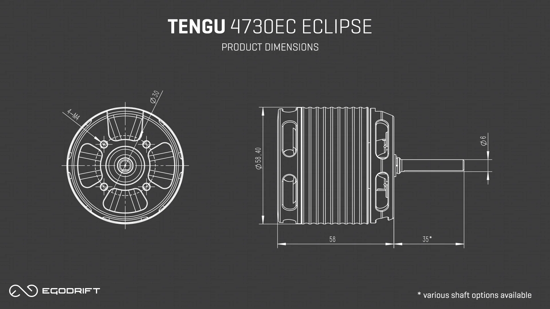 EGODRIFT Tengu 4730EC Eclipse / 540kV Motor (6mm x 35mm Shaft) - Image 5